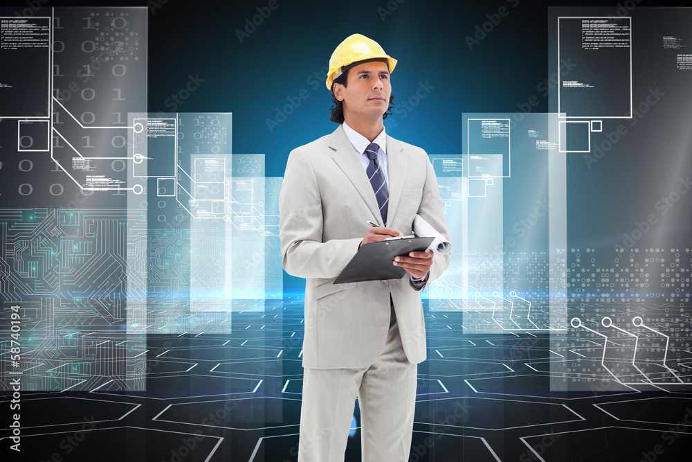 Aufkleber Composite image of architect taking notes