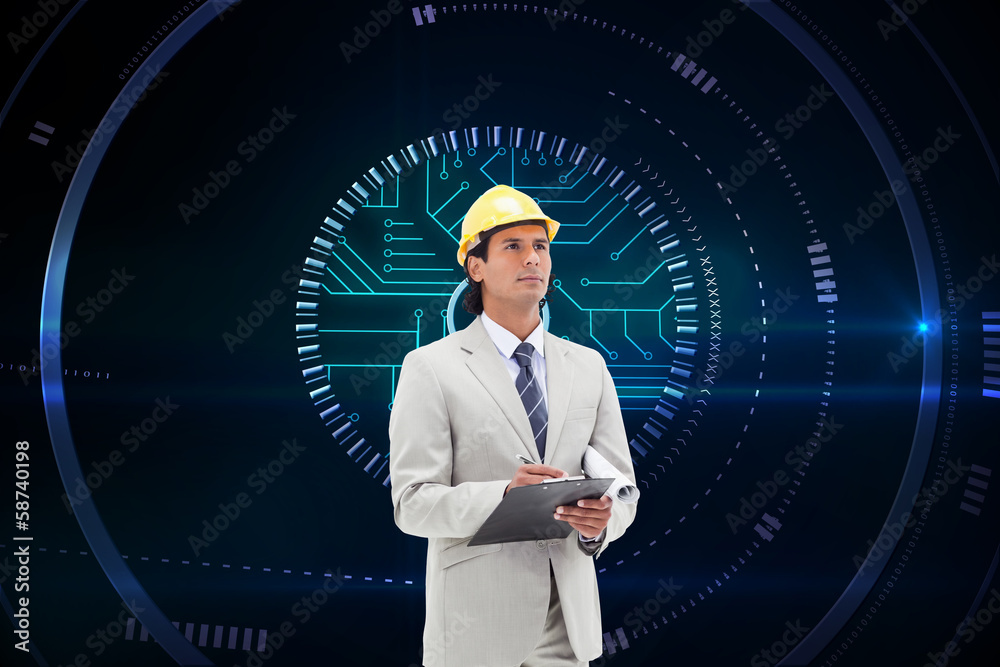 Aufkleber Composite image of architect taking notes