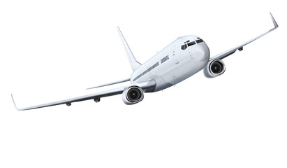 Passagierflugzeug freigestellt weiß