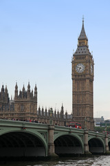 Fototapeta na wymiar Famous and beautiful view to Big Ben and Westminster bridge, Lon