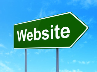 Web development concept: Website on road sign background