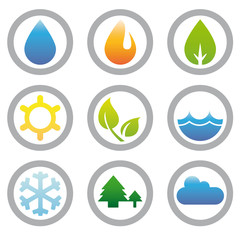 Energy, Nature and Environment Symbols Collection