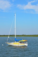 Obraz premium Moored Sailboat