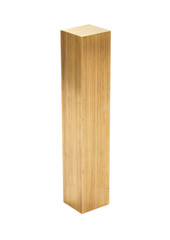 Brass rods on white background