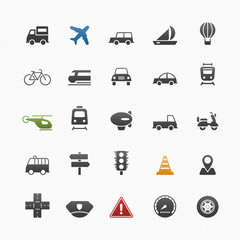 transport and traffic vector symbol icon set