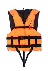 Orange Life Jacket  Isolated , with clipping path