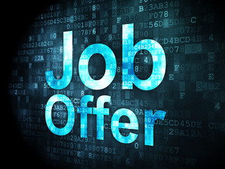 Finance concept: Job Offer on digital background
