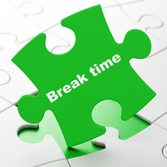 Timeline concept: Break Time on puzzle background