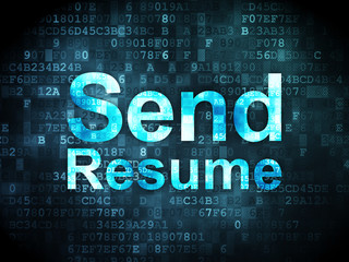 Fototapeta premium Finance concept: Send Resume on digital background