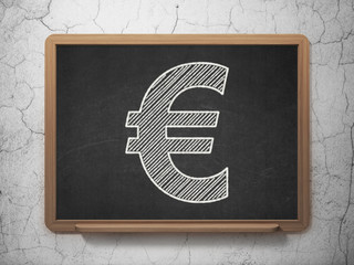 Currency concept: Euro on chalkboard background