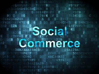 Fototapeta premium Finance concept: Social Commerce on digital background