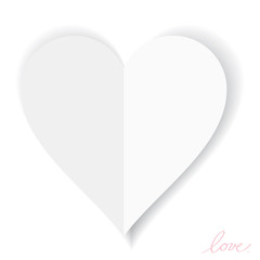 Fototapeta premium simple vector white paper heart
