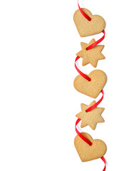 Christmas cookies with red ribbon
