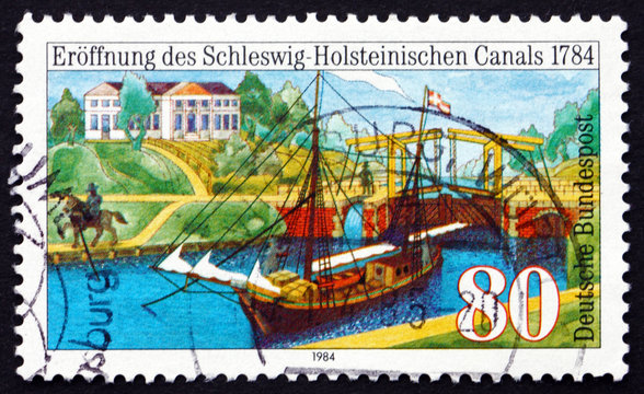 Postage stamp Germany 1984 Schleswig-Holstein Canal