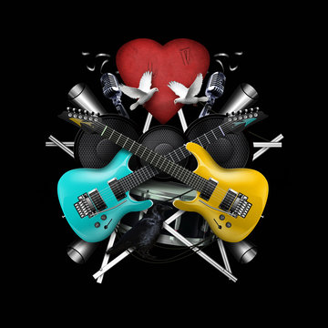 Rock music collage