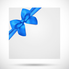 Gift certificate, Voucher, Coupon template. Blue bow, envelope