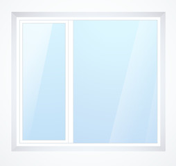 Vector plastic window with white frame