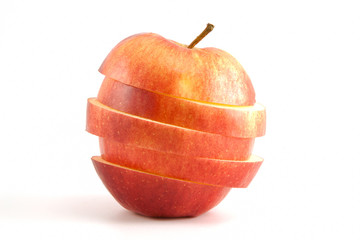 sliced red apple
