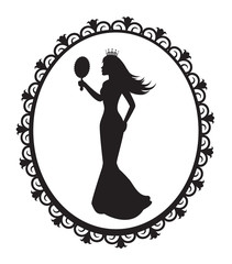 princess silhouette in the decorative frame