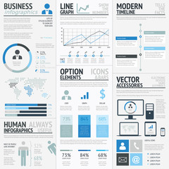 Business infographic elements blue vector EPS10