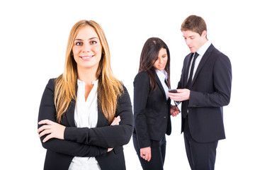 Young Business Team on White Background