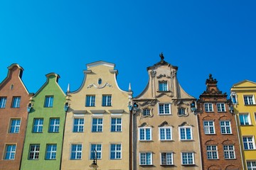 Fototapeta na wymiar Colourful houses in old town of Gdansk, Poland