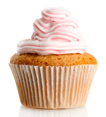 tasty cupcake, isolated on white