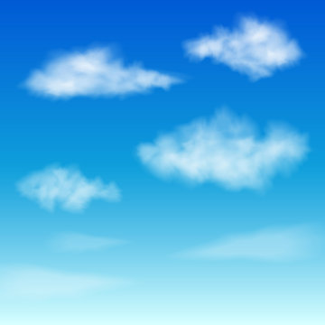Set of Clouds on blue sky.