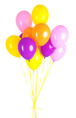 Colorful balloons on color background