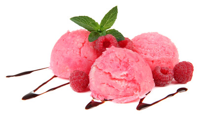 Delicious ice cream isolated on white