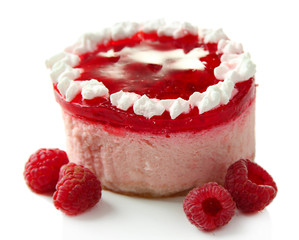 Delicious berry Cake isolated on white