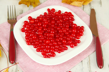 Red berries of viburnum
