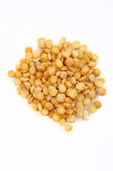 yellow pea and white background