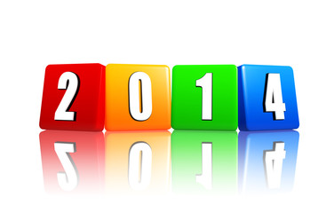 new year 2014 in color cubes
