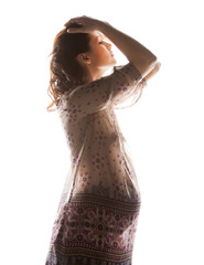 Naklejka premium silhouette picture of pregnant beautiful woman