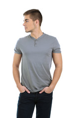 Fototapeta premium Handsome young man isolated on white