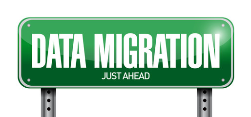 data migration road sign illustration