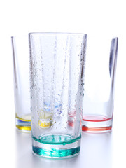 Empty glasses, isolated on white
