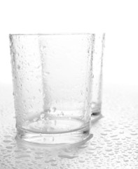 Empty glasses, isolated on white
