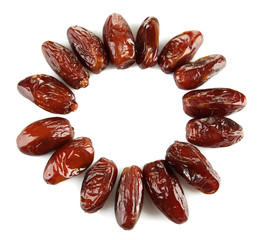 Dried dates isolated on white