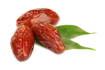 Dried dates isolated on white