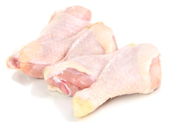 Raw chicken legs isolated on white