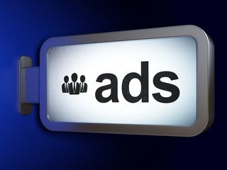 Marketing concept: Ads and Business People on billboard