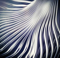 Tuinposter Abstract metal silver stripes art background  © 123dartist