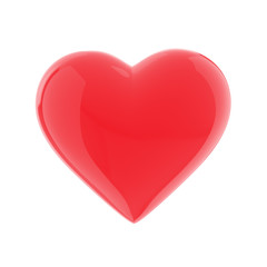 Shining heart 3D render isolated with clipping path