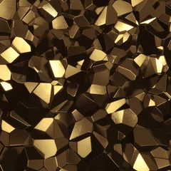 Gordijnen Abstract golden high tech geometric 3d background  © 123dartist