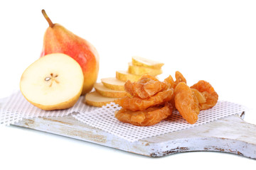 Dried pears, isolated on white
