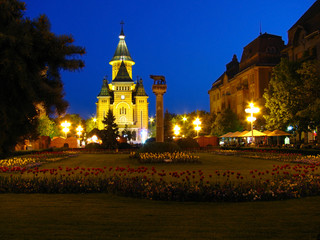 Fototapeta na wymiar Victory square, Timisoara