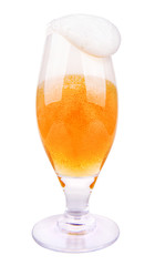 Frosty glass of light beer
