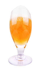 Frosty glass of light beer